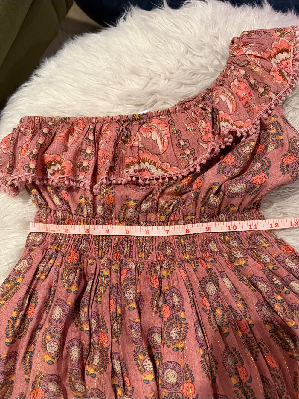 Anthropologie Gipsy Queen one shoulder dress M/L - Picture 5 of 7